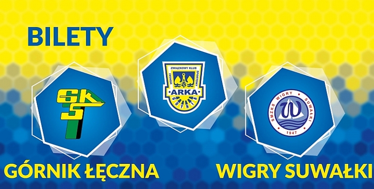 Bilety na mecze z Górnikiem Łęczna i Wigrami Suwałki.